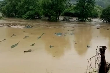 (FOTO, VIDEO) POTOP U IVANJICI: Proglašena vanredna situacija, reka nosi sve pred sobom!