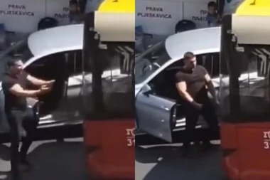 (VIDEO) Skandal u centru Beograda: Bahati džiber blokirao gradski autobus, urlao na vozača i hvatao se za međunožje!