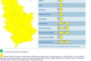 RHMZ IZDAO VAŽNO UPOZORENJE: Cela Srbija u opasnosti