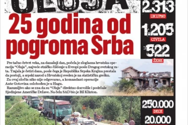 SAMO U UTORAK - Specijalni dodatak u Srpskom telegrafu! ZLOČIN BEZ KAZNE: 25 godina od "Oluje"