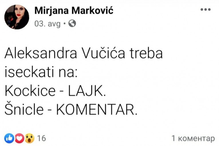 Najbolesnija pretnja Aleksandru Vučiću: Seći ga na šnicle ili kockice