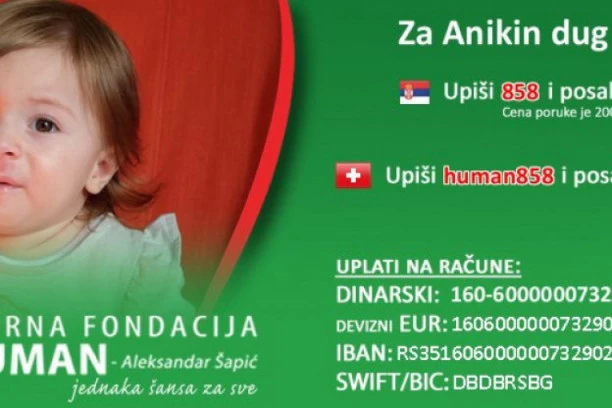 Naše malo njoj znači mnogo! Budimo humani - pomozimo da Anika ima dug i lep život
