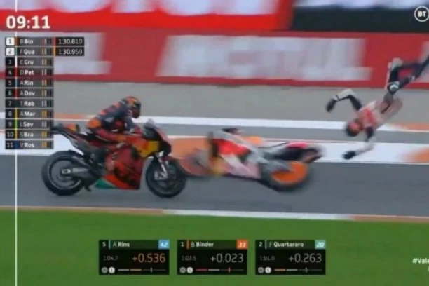 (VIDEO) HOROR NA MOTO GP: Vozač IZBEGAO SMRT ZA KONAC posle STRAVIČNOG LETA SA MOTORA!