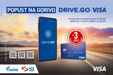 Mobilna aplikacija Drive.Go – štedi vreme i novac i čuva zdravlje vozača: NIS i Visa pripremili popust na gorivo uz Drive.Go aplikaciju