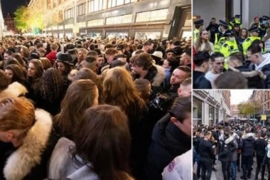 (FOTO) ŠOK SCENE U LONDONU! Stampedo ispred robne kuće "Harods": Mladi prekšili mere i pokušali da uđu u radnje, policija reagovala