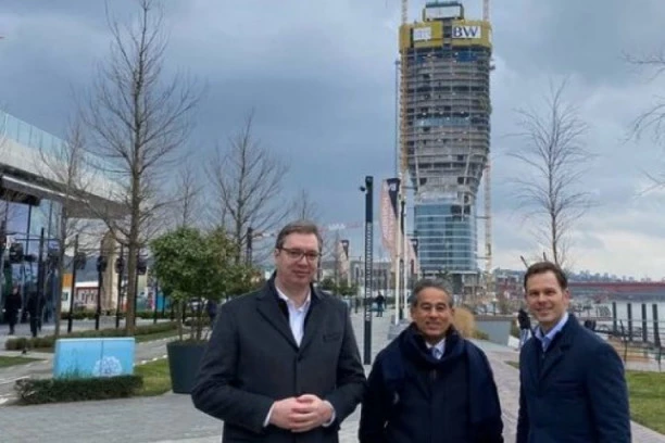KULA GOTOVA PRE ROKA: Vučić, Mali i Alabar obišli radova na "Beogradu na vodi"