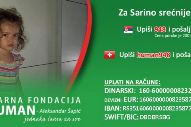 ZA SARINO SREĆNO DETINJSTVO: Pomozimo malom anđelu da skupi novac za operaciju tumora na mozgu!