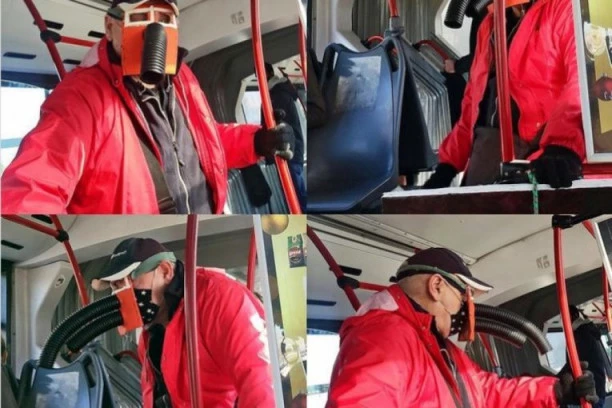 (FOTO) IZGLEDA ŠAŠAVO, ALI GOSPODIN TVRDI DA DELUJE! Masku ovog Beograđanina niste do sada videli! EVO KAKO SE PRAVI!