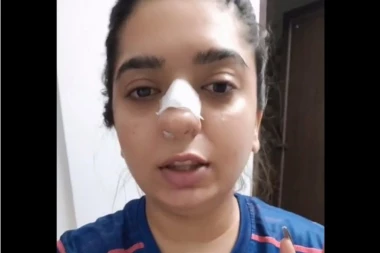 (VIDEO) SKANDAL! DOSTAVLJAČ HRANE UDARIO PESNICOM INFLUENSERKU: Kasnio je pola sata, pobesneo i PRETUKAO JE!