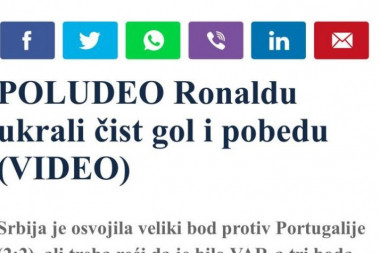 SKANDAL! Đilasov portal protiv reprezentacije Srbije: Portugalu je ukradena čista pobeda!