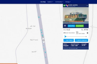 BROD EVER GIVEN PONOVO BLOKIRAO SUECKI KANAL: Krenuo, pa stao! KAKAV BAKSUZ