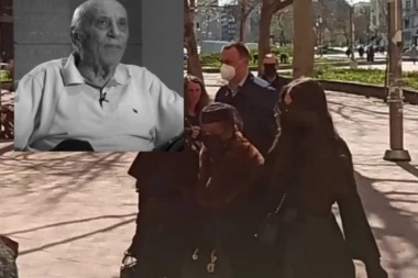 KOMEMORACIJA TOZOVCU: Suprugu Mimu teše Bekuta i Mrka, a u pozadini se čuje "Jesen u mom sokaku"