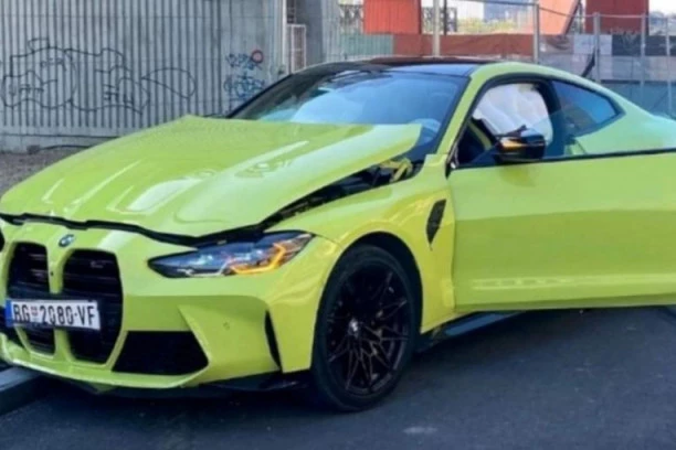(FOTO) SRPSKI INFLUENSER NA TEST VOŽNJI U BEOGRADU RAZLUPAO BMW M4 VREDAN 120.000 EVRA! U punoj brzini zakucao se u banderu, šteta ogromna!