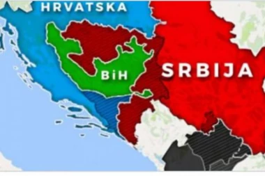 (FOTO) AUTORI  SLOVENAČKOG "NON PEJPA" IZRADILI ALTERNATIVNU MAPU BALKANA: Srbija do Banjaluke, Albanija do Mitrovice