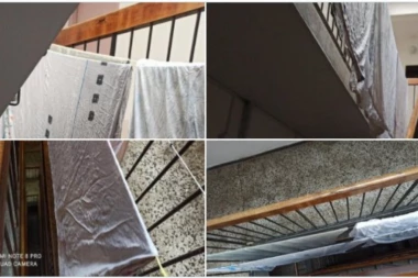 (FOTO) NEKULTURNO I BEZOBRAZNO DO ZLA BOGA! Žena u hodniku zgrade, bez blama, suši čaršafe i gaće!