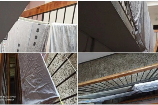 (FOTO) NEKULTURNO I BEZOBRAZNO DO ZLA BOGA! Žena u hodniku zgrade, bez blama, suši čaršafe i gaće!