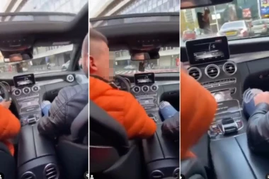(VIDEO) POLICIJO HAPSI, KAŽNJAVAJ DOK NEKOG NISU UBILI! Bahatost kakve nema: Driftovao nasred Trga republike u luksuznom mercedesu
