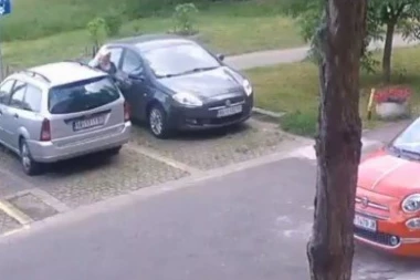 (ŠOK VIDEO) BAKA KRADE PO NOVOM BEOGRADU! Šunjala se između automobila, nije ni trepnula kada je ŠČEPALA PLEN!
