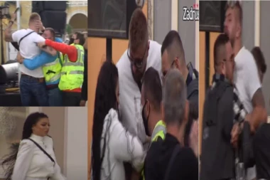 (VIDEO) MAJA LUPILA ŠAMARČINU JANJUŠU, ON SE ZALETEO NA NJU KAO FURIJA! Obezbeđenje ne može da ga savlada, bacili ga na pod!