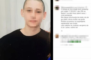 TUŽNA PORUKA SESTRE MLADIĆA SA BANJICE KOJI JE PRONAĐEN MRTAV: Lazo volimo te, čekamo te, verujemo da si ŽIV