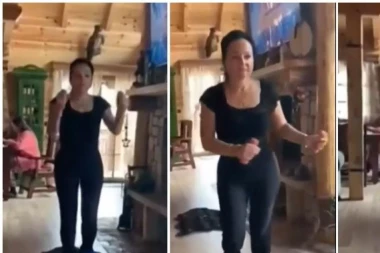 (VIDEO) OVAKO VEŽBA NAJMOĆNIJA ŽENA CRNE GORE: Čuvarka Milovih afera skakuće sa noge na nogu, Milan Knežević uputio BRUTALAN KOMENTAR!