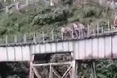(UZNEMIRUJUĆ VIDEO) MRTVA NA MESTU: Devojka čula pogrešan signal, pa SKOČILA sa mosta BEZ sigurnosnih kanapa!