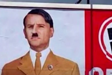 SKANDAL U FRANCUSKOJ! Makron prikazan kao Adolf Hitler