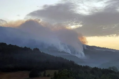 TRI HELIKOPTERA I 70 VATROGASACA SE BORI SA VATRENOM STIHIJOM: Gori 150 hektara četinarske šume