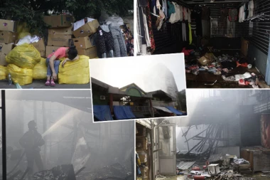 JEZIVE SCENE U BLOKU 70: GAREŽ, PEPEO, SUZE I DIM! Ušli smo u Kineski tržni centar jutro posle STRAŠNOG požara! (FOTO, VIDEO)