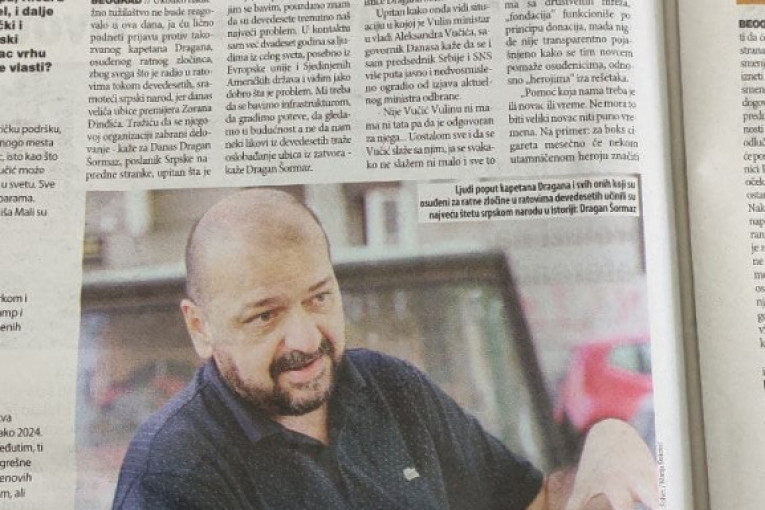 Predsednik Vučić se pominje u intervjuu Dragana Šormaza