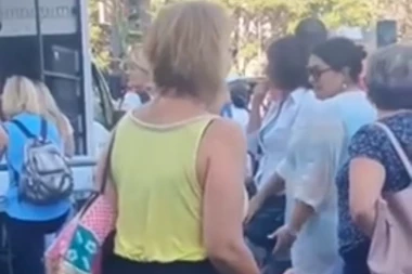 NAJBIZARNIJA SCENA PROTESTA LAŽNIH EKOLOGA! Žena u centru Beograda stoji i VRIŠTI (VIDEO)