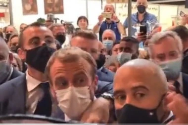 DRAMA U LIONU, NAPADNUT EMANUEL MAKRON! Obezbeđenje ga štitilo telima, ODMAH UHAPŠEN MUŠKARAC! (VIDEO)