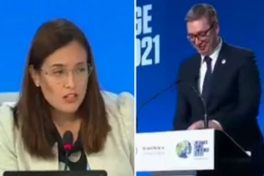 HERE IS THE BEAUTY WHO CALLED VUČIĆ "MY PRESIDENT" AT THE SUMMIT IN GLASGOW! He was delighted, but also surprised!