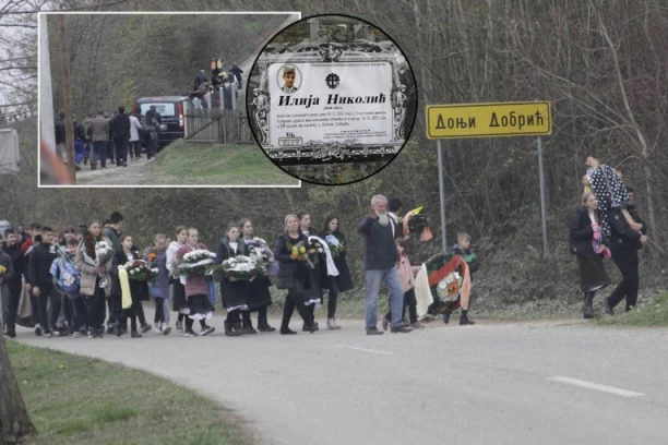 KRICI MAJKE MALOG ILIJE (13) PARALI NEBO DOK SU GA SPUŠTALI U RAKU: Drugari sa folklora i veliki broj meštana se oprostio od dečaka (FOTO)