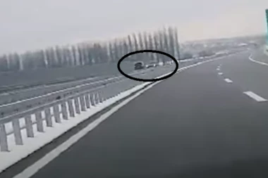 ALO, GDE JE MOZAK ŽENO!? Vozi u kontrasmeru i to u punoj brzini! ŠOK SNIMAK SA AUTO-PUTA "MILOŠ VELIKI"! (VIDEO)