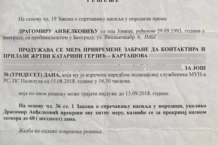 Katarina Kartašova tužba