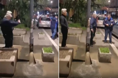 STANOVNICI BLOKA 19 ZAMALO DA NASTRADAJU ZBOG SVETLEĆE FONTANE: Na Novom Beogradu ŠOK PRIZOR koji je mogao da bude KOBAN! (VIDEO)