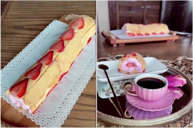ISKORISTITE SEZONU JAGODA: Recept za roze rolat od piškota koji je lep za oko, ali i za nepce!