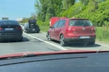LANČANI UDES KOD AERODROMA! PET automobila se sudarilo, gužva OGROMNA! (FOTO)