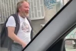 HE MADE HEADS TURN: A man walked through the center of Belgrade with an unusual pet