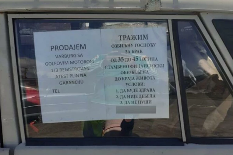 TRAŽI GOSPOĐU, ALI PRODAJE I "VARTBURG"! Kriterijumi visoki! OGLAS koji će deo Srbije nasmejati, a druge ZGROZITI!