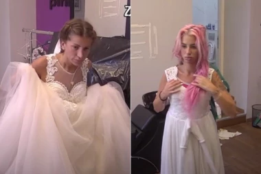 OVAKVE MLADE NIKO NE BI POŽELEO: Rivalke isprobavaju venčanice - Dalila smrknuta, Aleksandra kao pred streljanje!