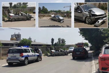 PUKLA MU GUMA DOK JE PRETICAO BICIKL: Teška nesreća u Čačku - "pežo" potpuno uništen (FOTO)