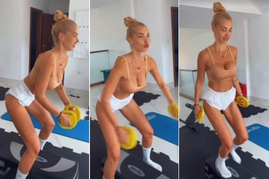 Aktraktivna Sneža Borjan vežba u kućnoj teretani: Forma je prolazna, klasa je večna! (FOTO)