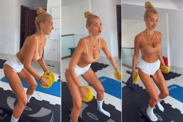Aktraktivna Sneža Borjan vežba u kućnoj teretani: Forma je prolazna, klasa je večna! (FOTO)