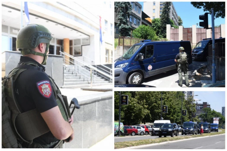 OPSADNO STANJE NA BEOGRADSKIM ULICAMA: Kolona marica na putu za Specijalni sud sa optuženima iz grupe Velje Nevolje (FOTO)