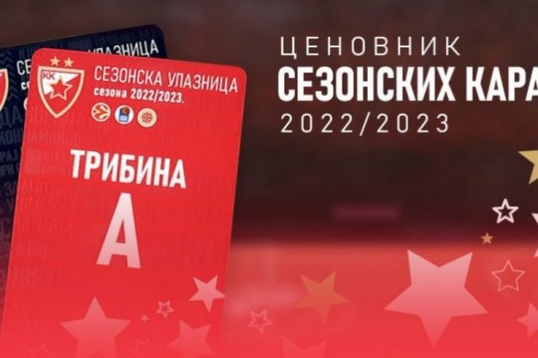 KK Crvena zvezda u utorak pušta u prodaju sezonske karte za sezonu 2022/23!