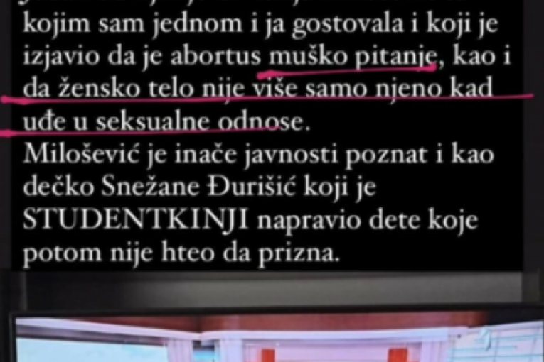 Tamara Aleksić o izjavi Vanje Miloševića