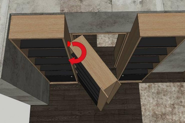 Skriveni zid detaljno je projektovan. Nacrtom je predviđeno da ulaz u tajne odaje bude savršeno zamaskiran da niko ne može da pogodi da se tu krije prolaz