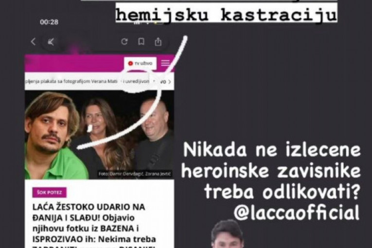 Tamara Đurić oštro odgovorila na uvrede Milana Laće Radulovića upućene Đaniju